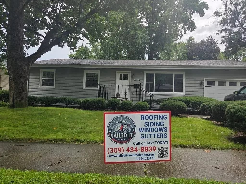 one story house with sign